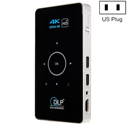 C6 1G+8G Android System Intelligent DLP HD Mini Projector Portable Home Mobile Phone Projector，, US Plug  (Black), EU Plug (Black), UK Plug (Black), AU Plug (Black), US Plug (White), AU Plug (White)