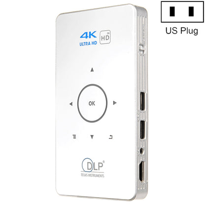 C6 1G+8G Android System Intelligent DLP HD Mini Projector Portable Home Mobile Phone Projector，, US Plug  (Black), EU Plug (Black), UK Plug (Black), AU Plug (Black), US Plug (White), AU Plug (White)