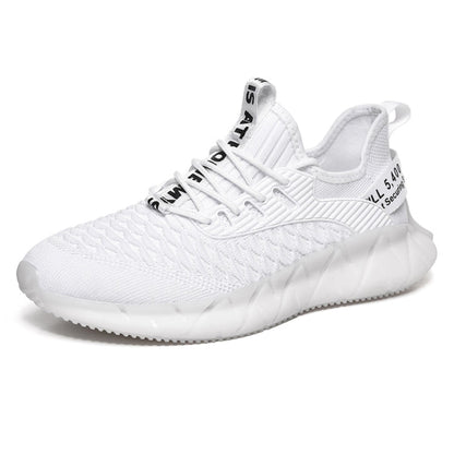 Men Lightweight Breathable Mesh Sneakers Flying Woven Casual Running Shoes, 46
