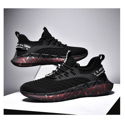 Men Lightweight Breathable Mesh Sneakers Flying Woven Casual Running Shoes, 46
