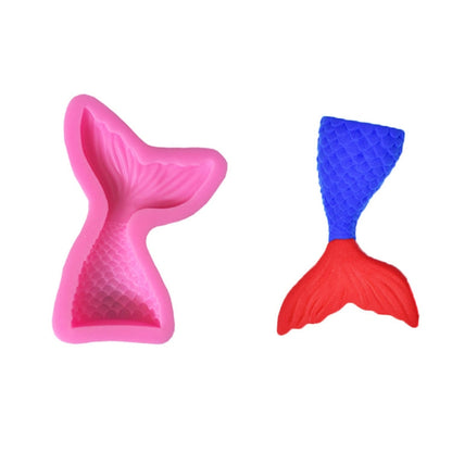 Mini Mermaid Tail Liquid Silicone Mold Fondant Baking Mold, Small (Pink) 15-95, Large (Pink) 15-94, Small (Gray) 15-95, Large (Gray) 15-94