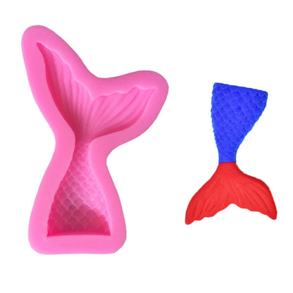 Mini Mermaid Tail Liquid Silicone Mold Fondant Baking Mold, Small (Pink) 15-95, Large (Pink) 15-94, Small (Gray) 15-95, Large (Gray) 15-94