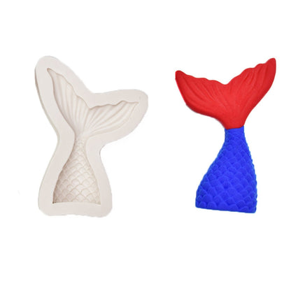 Mini Mermaid Tail Liquid Silicone Mold Fondant Baking Mold, Small (Pink) 15-95, Large (Pink) 15-94, Small (Gray) 15-95, Large (Gray) 15-94