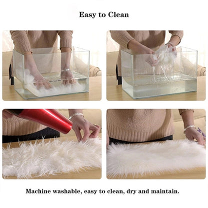 Pure Real Wool Sofa Cushion Fur Full Whole Sheepskin Carpet Window Decoration Mat, 60x90cm, 65x100cm