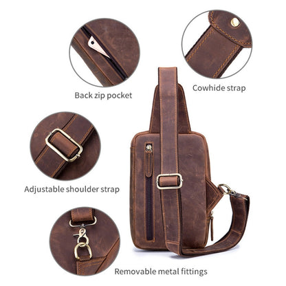 BUFF CAPTAIN 133 Men Leather Retro Shoulder Bag Diagonal Leather Bag, 133