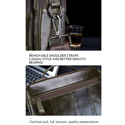 BULL CAPTAIN 036 Men Leather Shoulder Bag Retro First-Layer Cowhide Messenger Bag, Black, Iron Blue, Beige, Brown, Yellow Brown