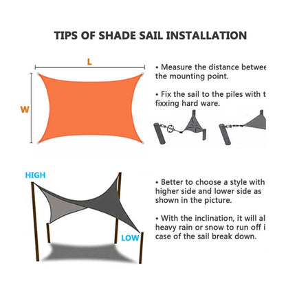 Outdoor Garden Sunshade Sail Waterproof Anti-UV Canopy, Size: 5m x 5m, 5m x 5m