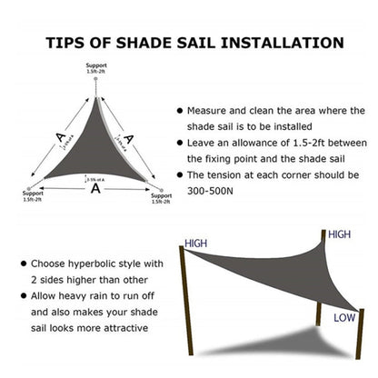 Triangle Outdoor Garden Sunshade Sail Waterproof Anti-UV Canopy, Size: 6m x 6m x 6m, 6m x 6m x 6m