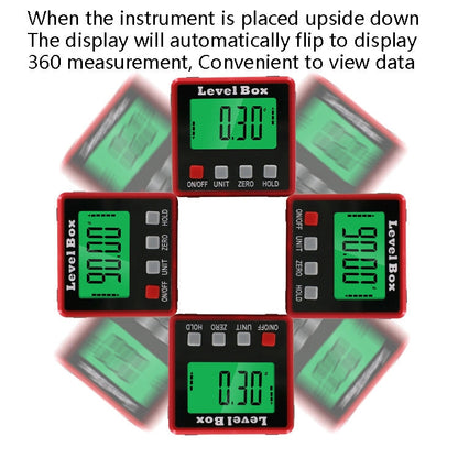Precision Digital Inclinometer Electron Goniometers 4x90 Degree Magnetic Base Digital Protractor Angle Finder Bevel Box