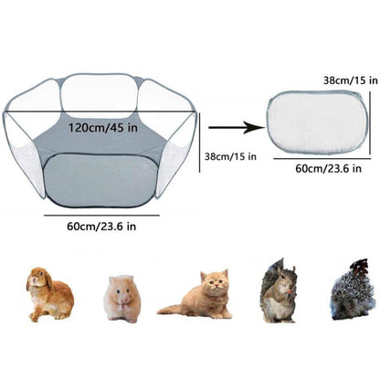 Portable Small Animal Game Fence Folding Outdoor Interior Pet Tent, Blue Opp Bag, Black Opp Bag, Pink Opp Bag