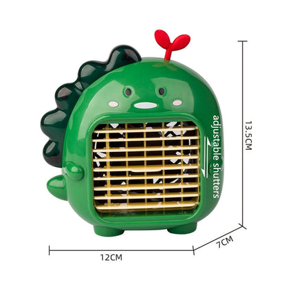 A9 Desktop Dinosaur Fan USB Mini Large Wind Fan, Green, Yellow, Pink