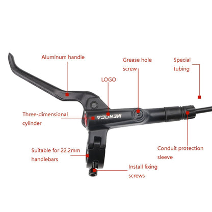 Meroca M800 Bicycle Brake Mountain Bike Universal Bilateral Brake Oil Pressure Disc Brake, Style:, 1 Pair Oil Brakes, 1 Pair Oil Brakes + 1 Pair Disc Brakes, Right Front 800mm, Left Back 1400mm, Right Front 800mm + Disc Brake                           ...
