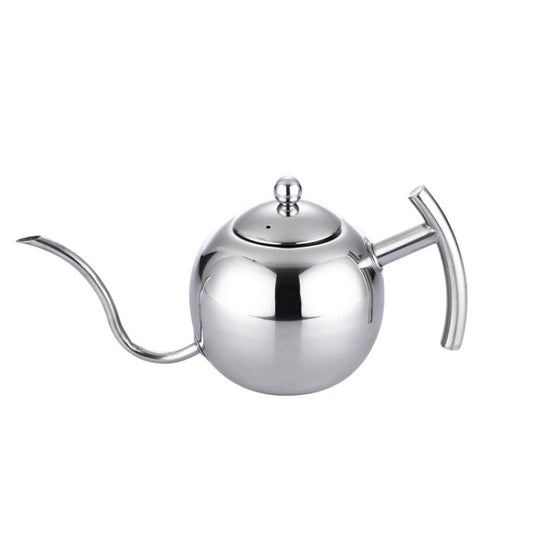 Hand Flush Pot Mocha Coffee Pot Stainless Steel Coffee Pot European Style Stainless Steel Teapot With Strainer, 1L, 0.85L