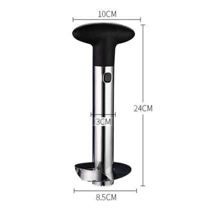 2 PCS Stainless Steel Pineapple Peeler Slicers Fruit Cutter Kitchen Tools, Pineapple Corer Slicer (Black handle), Pineapple Corer Slicer (Yellow handle)