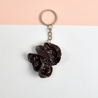 PVC Simulation Vegetable Model Pendant Creative Play House Small Toys, 3 PCS Keychain Hot Dog, 3 PCS Keychain Corn, 3 PCS Keychain Broccoli, 10 PCS Keychain Fungus, 5 PCS Keychain Lotus Root, 5 PCS Keychain Kelp, 5 PCS Keychain Ham Sausage