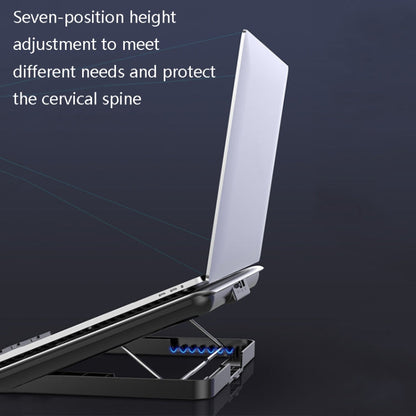 ICE COOREL Laptop Aluminum Alloy Radiator Fan Silent Notebook Cooling Bracket, Space Silver, Six-Fan Space Silver, Six-Fan Tungsten Gold Black