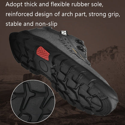 XZ2182 Autumn Men Outdoor Hiking Shoes Cowhide Laced Thick-Soled Men Shoes, 46
