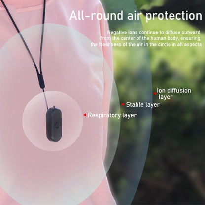 EP206 Hanging Neck Negative Ion Necklace Air Purifier, Black, White