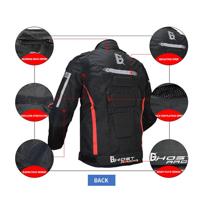 GHOST RACING GR-Y07 Motorcycle Cycling Jacket Four Seasons Locomotive Racing Anti-Fall Cloth, M, L, XXL, XXXL, XXXXL, XXXXXL
