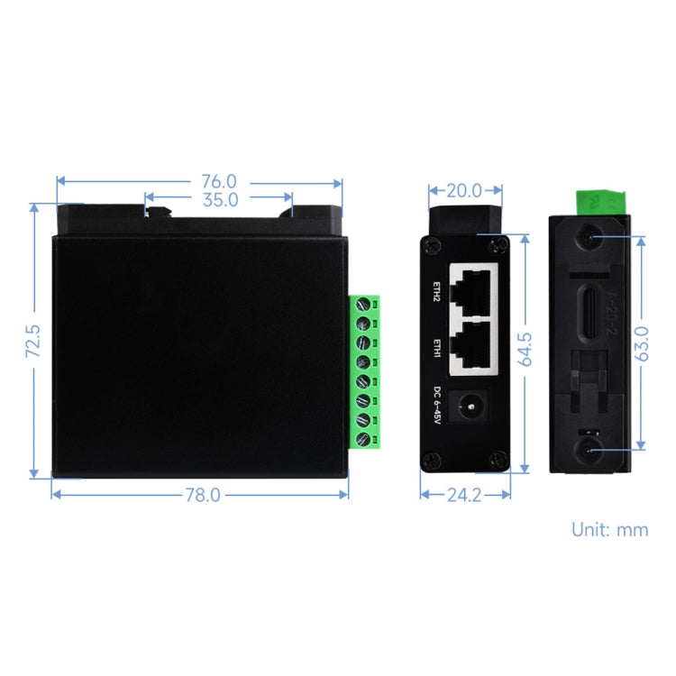 Waveshare RS232 RS485 To RJ45 Ethernet Serial Server, 25108, 25391