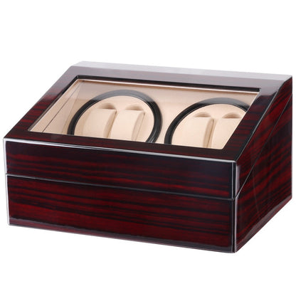 Watch Shaker 4+6 Digits Mechanical Watch Automatic Winding Watch Box Watch Shaker ,US Plug, Red Sandalwood