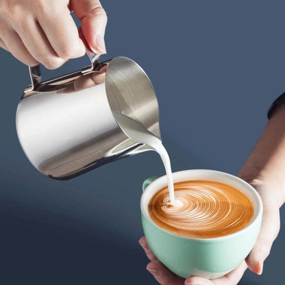 Inner Scale Pull Flower Cup Stainless Steel Milk Foam Cup Coffee Utensils, 350ml, 600ml