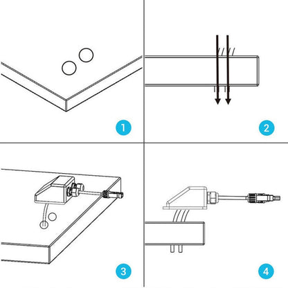 Solar Photovoltaic Plastic Bracket ABS Photovoltaic Car Roof Waterproof Junction Box, White, Black