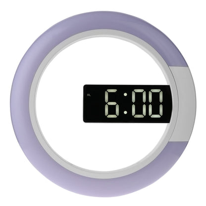 LED Mirror Hollow Wall Clock 7-color Switch Electronic Digital Display Wall Clock, Hollow Wall Clock