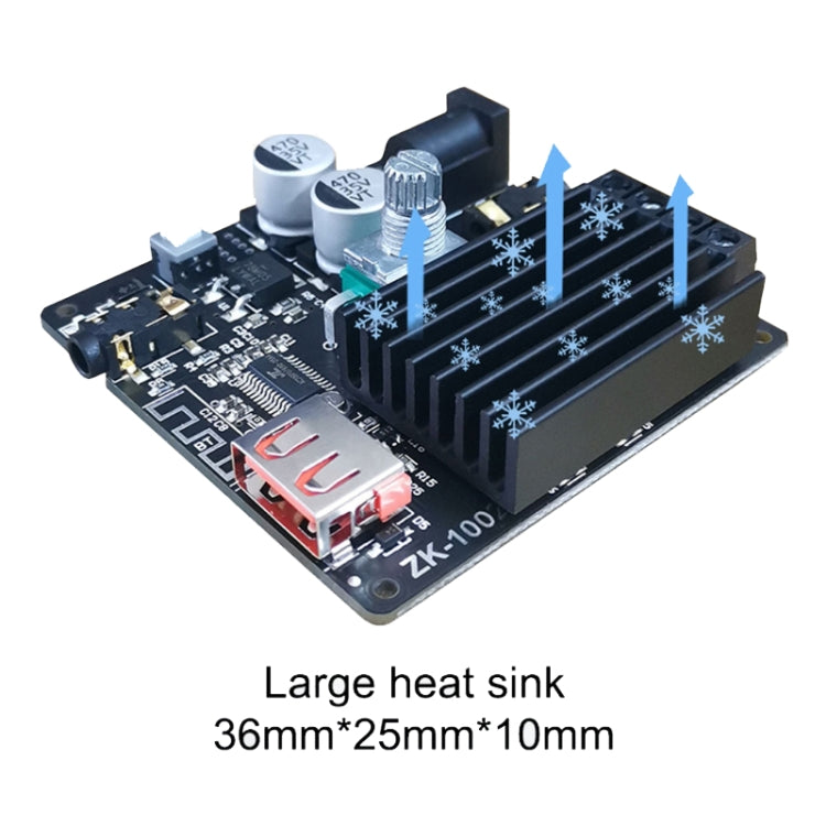 ZK-1002M Mini Stereo Bluetooth Audio Receiver D Class Digital Power Plate Module, ZK-1002M