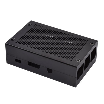 Aluminum Alloy Shell Grid Cooling Box For Raspberry Pi 3 Model B Pi 2/B +, Black, Black with Fan, Silver, Silver with Fan