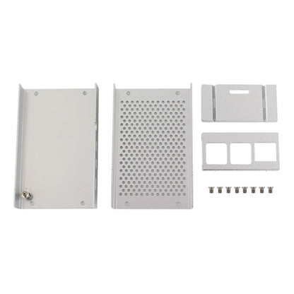 Aluminum Alloy Shell Grid Cooling Box For Raspberry Pi 3 Model B Pi 2/B +, Black, Silver