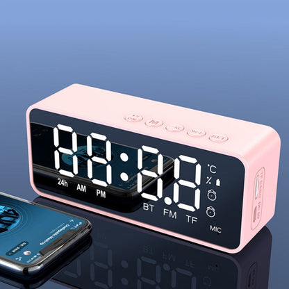 ZXL-G50 Mini Mirror Alarm Bluetooth Speaker Support TF Card, ZXL-G50 Black, ZXL-G50 White, ZXL-G50 Pink