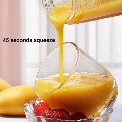 6-Blade Electric Fruit Juicer Juice Cup, Black, White, Yellow, Purple, Green, Blue, Deep Blue, Rose Red