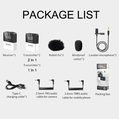 MAMEN KT-W1 Live Single-Reverse Camera Microphone, Specification:, 1 in 1, 2 in 1