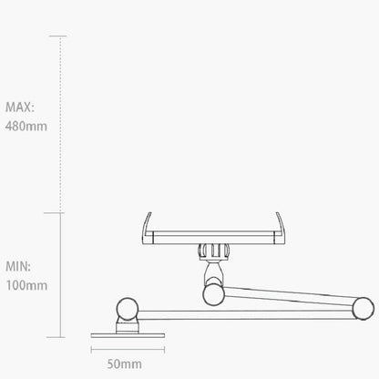 WS-2 Wall-Mounted Folding Telescopic Holder For Mobile Phone And Tablet, WS-2 (White), WS-2 (Black Gray)