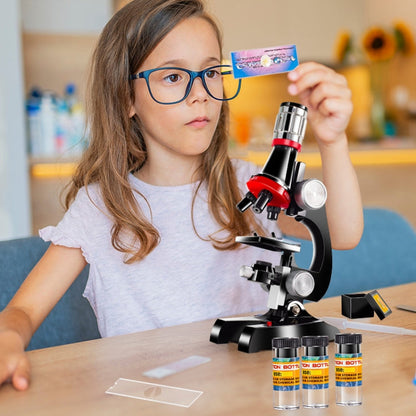HD 1200 Times Microscope Children Educational Toys, Black, Pink, Light Blue