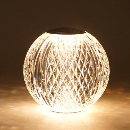 Crystal Ball Small Table Lamp USB Acrylic Night Light, MT2 80 x 80mm, MT1  110 x 110mm