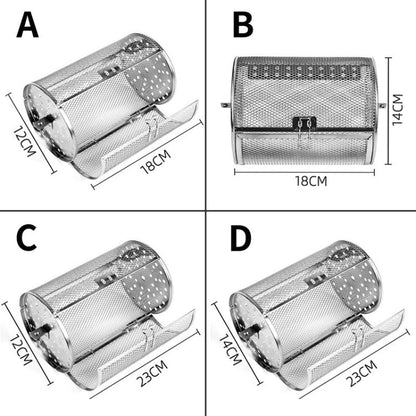 Stainless Steel Roasting Cage Oven Peanut Chestnut Cage, A Type 12 x18cm, B Type 14 x18cm, C Type 12 x 23cm, D Type 14 x 23cm
