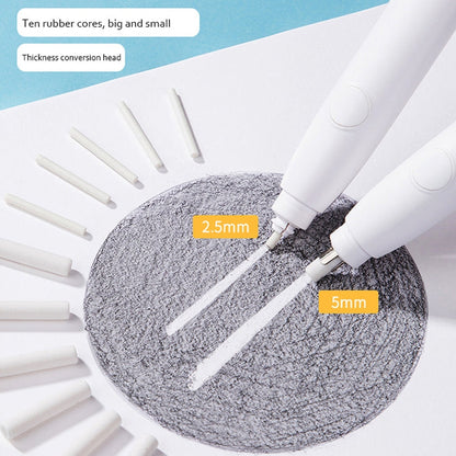 Deli 71107 Electric Eraser Art Can Replace The Core Rubber Core, Black Shell, White Shell
