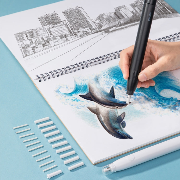 Deli 71107 Electric Eraser Art Can Replace The Core Rubber Core, Black Shell, White Shell