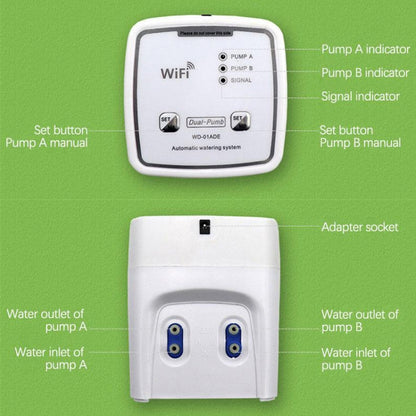 WD-01ADE WIFI Gardening Drip Irrigation Controller, Double Pump 15 Pots, Double Pump 20 Pots