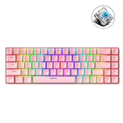 ZIYOU LANG T8 68 Keys RGB Luminous Gaming Mechanical Keyboard, Cable Length:1.6m, T8 Black Green Shaft, T8 Black Tea Shaft, T8 White Green Shaft, T8 White Red Shaft, T8 Blue Green Shaft, T8 Pink Green Shaft