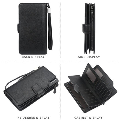Baellerry Casual Wallet Long Clutch Tri-fold Wallet Multifunctional Phone Bag For Men, Brown, Black