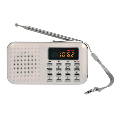 L-218AM  MP3 Radio Speaker Player Support TF Card USB with LED Flashlight Function, Gold, Black, Blue, White, Red