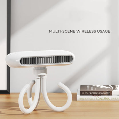 Handheld Mini USB Charging Desktop Portable Stroller Octopus Fan, White, Pink
