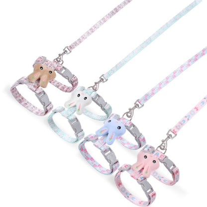 Rabbit Head Type Cat Traction Rope Anti-breakaway Adjustable Cat Leash, Small Suitable for Within 3kg, Large Suitable for 3-6kg
