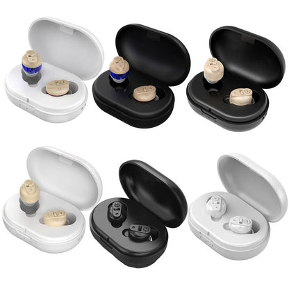 Old People Voice Amplifier Sound Collector Hearing Aid, Red Blue Double Machine + White Charging Bin, Red Blue Double Machine + Black Charging Bin, Skin Color Double Machine + Black Charging Bin, Skin Color Double Machine + White Charging Bin, Black   ...