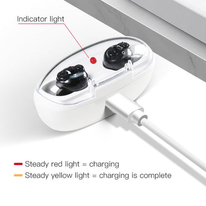 Old People Voice Amplifier Hearing Aid Magnetic Charge Dual-unit Sound Collector, US Plug, EU Plug