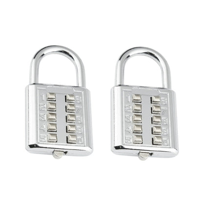 2 PCS 10-Bit Button Password Lock Cabinet Door Tool Box Button Padlock, Red, Electroplating White, Sky Blue, Black