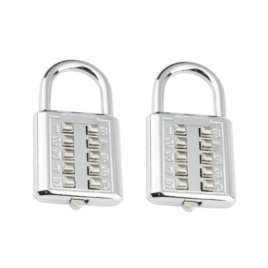 2 PCS 10-Bit Button Password Lock Cabinet Door Tool Box Button Padlock, Red, Electroplating White, Sky Blue, Black